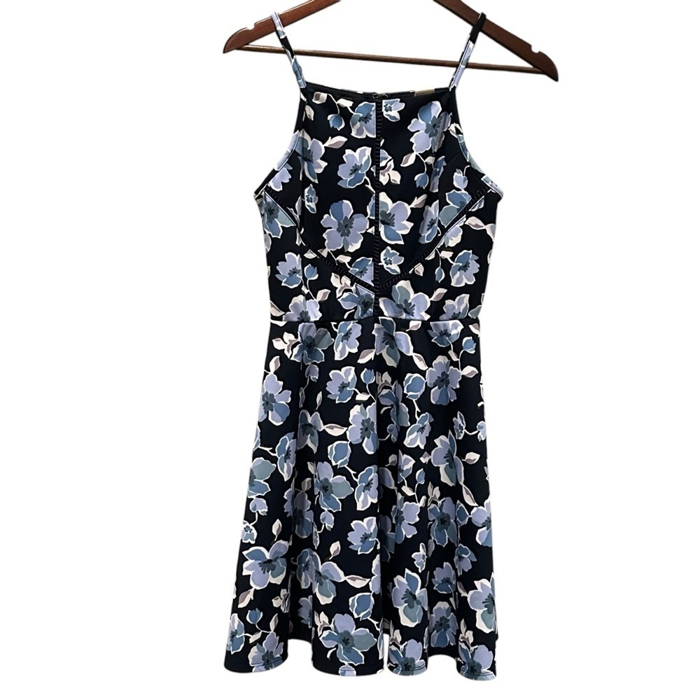 Altar’d State Blue Floral Spaghetti Strap Skater Dress Women’s Size Small